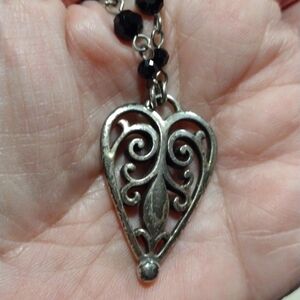 ❤️ Flawed Brighton Cut out Pendant on a Black Beaded Chain